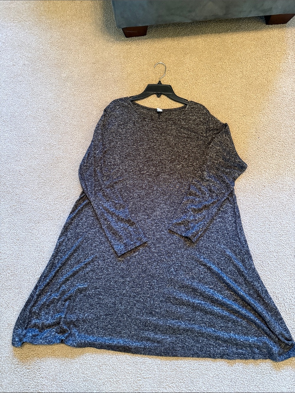 Old Navy Charcoal Heather Long Sleeve Swing Dress